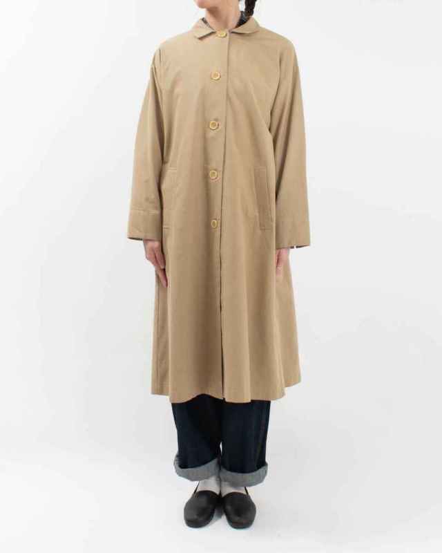01ESP18020  blue willow コットンオックスステンカラーコート