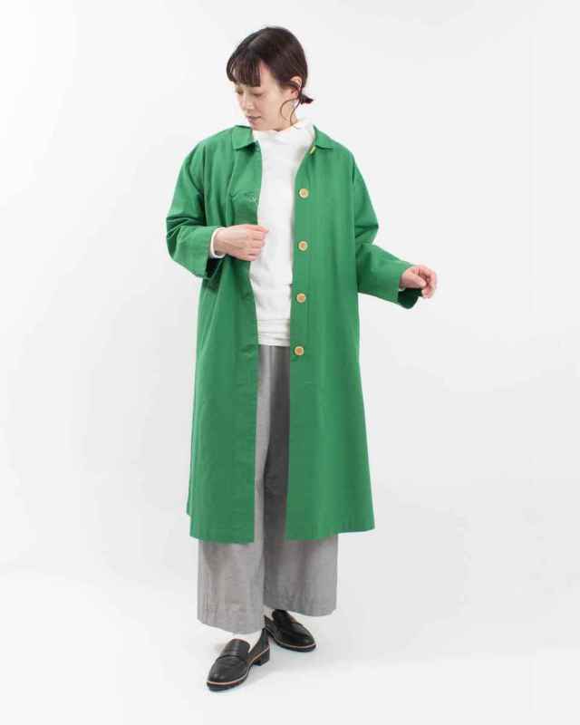 01ESP18020  blue willow コットンオックスステンカラーコート