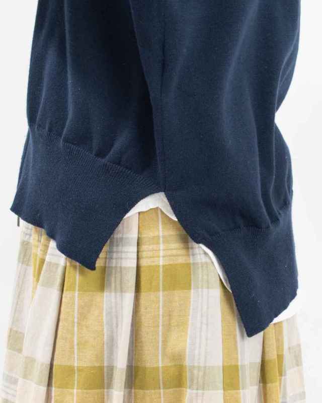 01ESP29075  blue willow コットンニットフードカーディガン