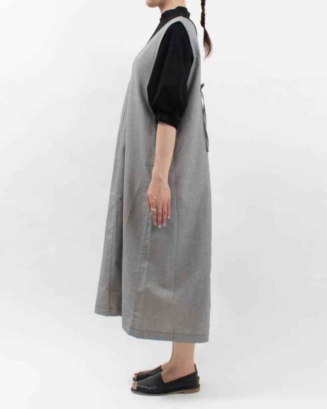 01EUP13315  blue willow コットンオックスリボンジャンパースカート