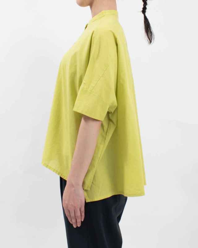 01EUS11363 blue willow コットン細番手ワイドシルエットブラウス