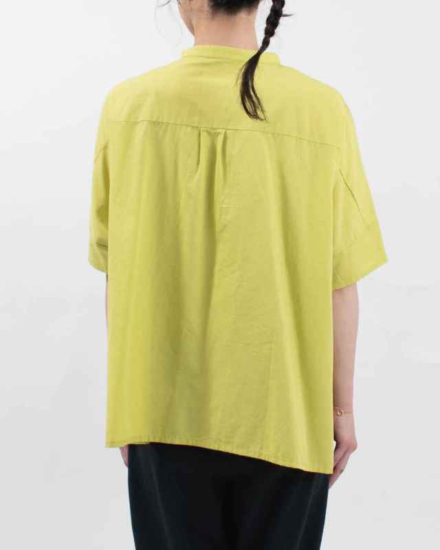 01EUS11363 blue willow コットン細番手ワイドシルエットブラウス