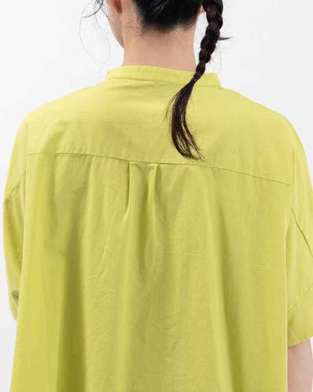 01EUS11363 blue willow コットン細番手ワイドシルエットブラウス