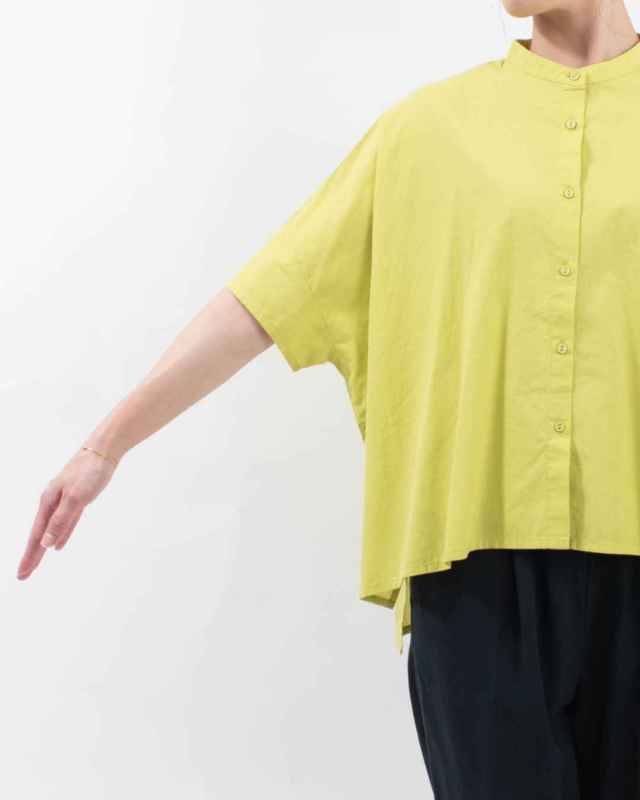 blue willow コットン細番手ワイドシルエットブラウス
