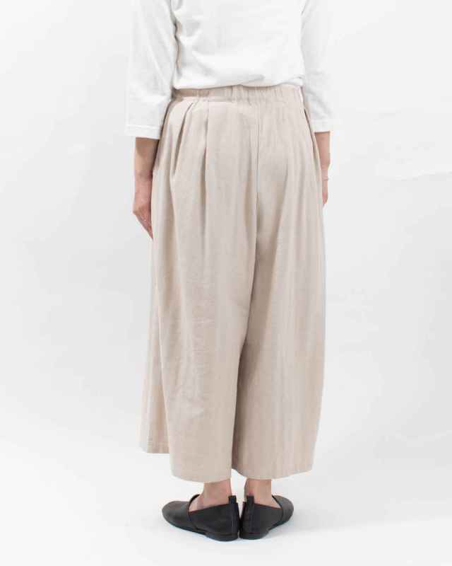 01EUS14344 blue willow コットンヘリンボンタックワイドパンツ