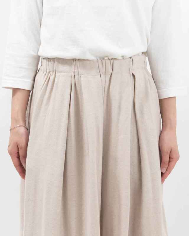 01EUS14344 blue willow コットンヘリンボンタックワイドパンツ