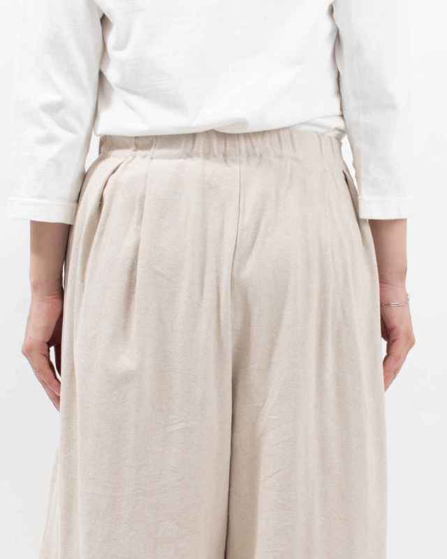 01EUS14344 blue willow コットンヘリンボンタックワイドパンツ