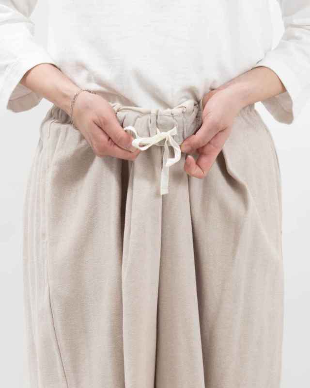 01EUS14344 blue willow コットンヘリンボンタックワイドパンツ