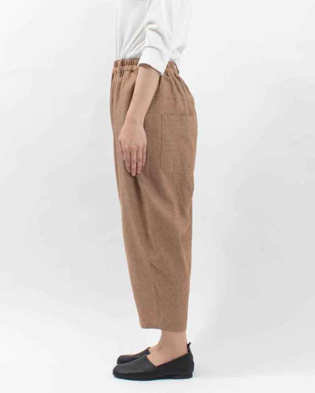 01EUS14347 blue willow コットンリネンツイルテーパードパンツ