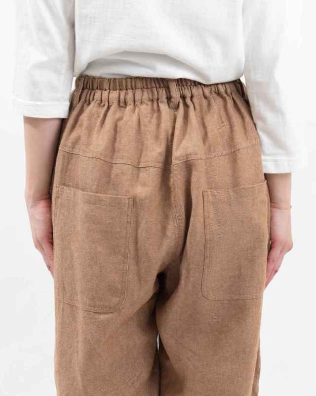 01EUS14347 blue willow コットンリネンツイルテーパードパンツ