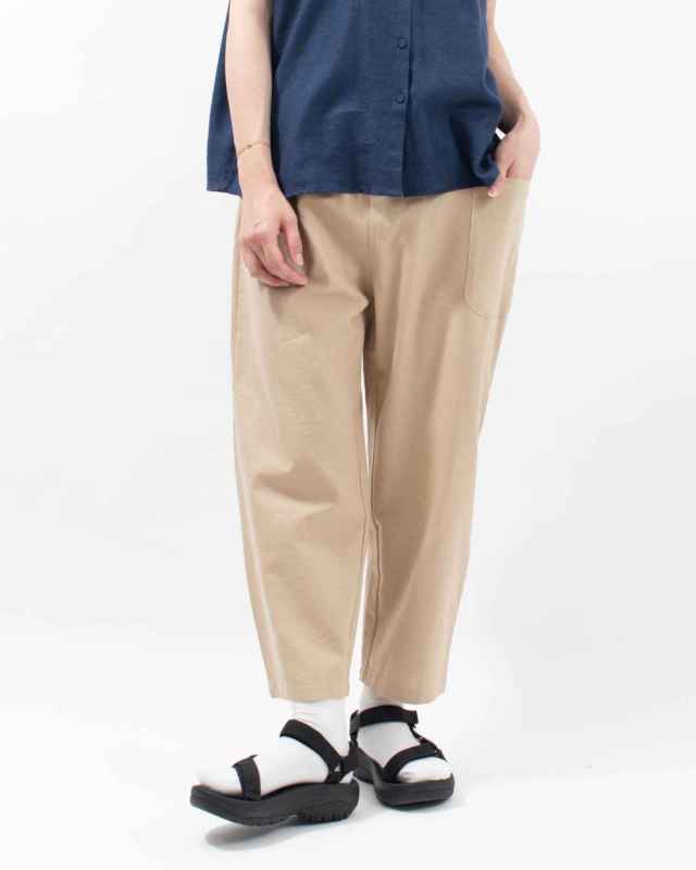 01EUS14351 blue willow コットンリネンサイドポケットパンツ