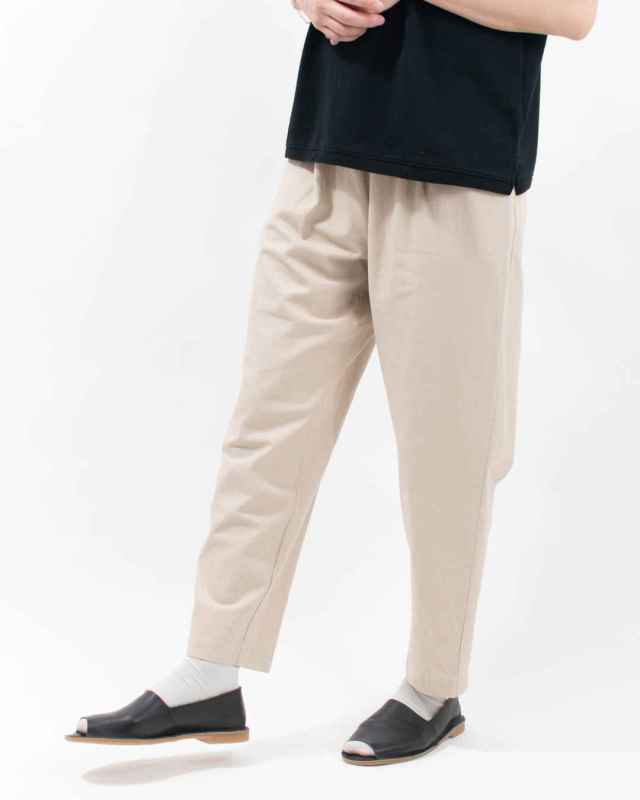 01EUS14367 blue willow コットンツイルテーパードパンツ