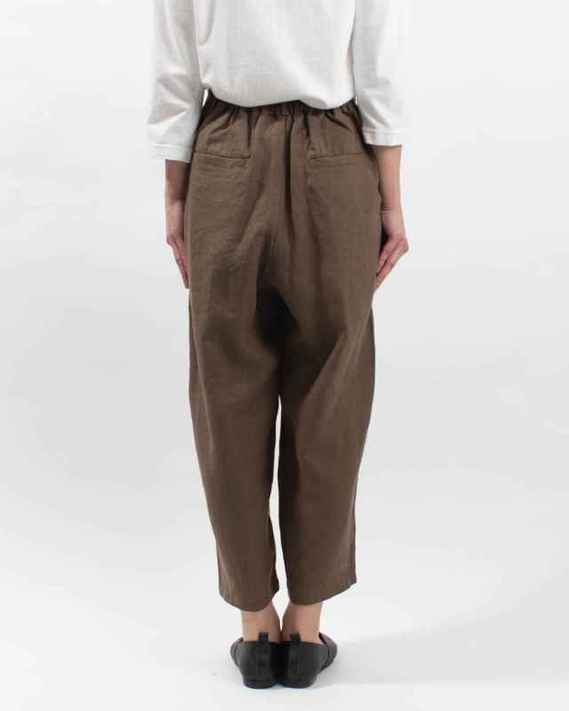 01EWP14502 blue willow リネン太番手共布ベルト付きパンツ
