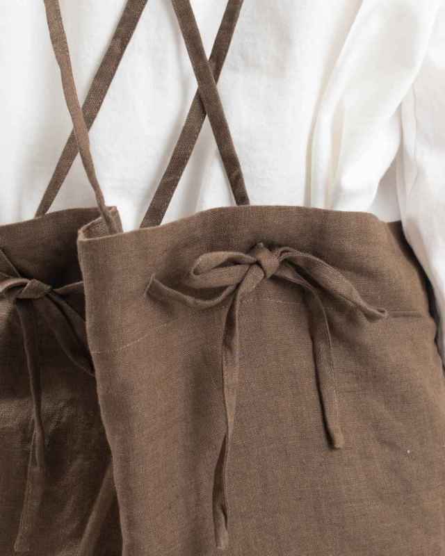 01EWP14503 blue willow リネン太番手肩ひも2重サロペット