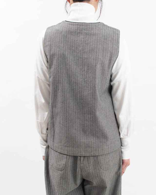 01EWP16521 blue willow コットン配色パイピングベスト