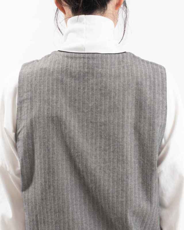 01EWP16521 blue willow コットン配色パイピングベスト