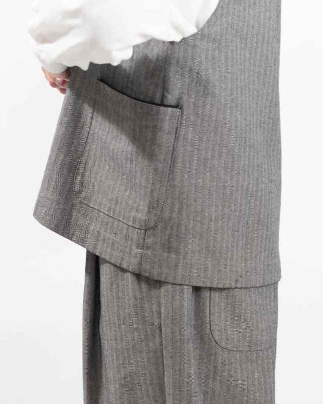 01EWP16521 blue willow コットン配色パイピングベスト