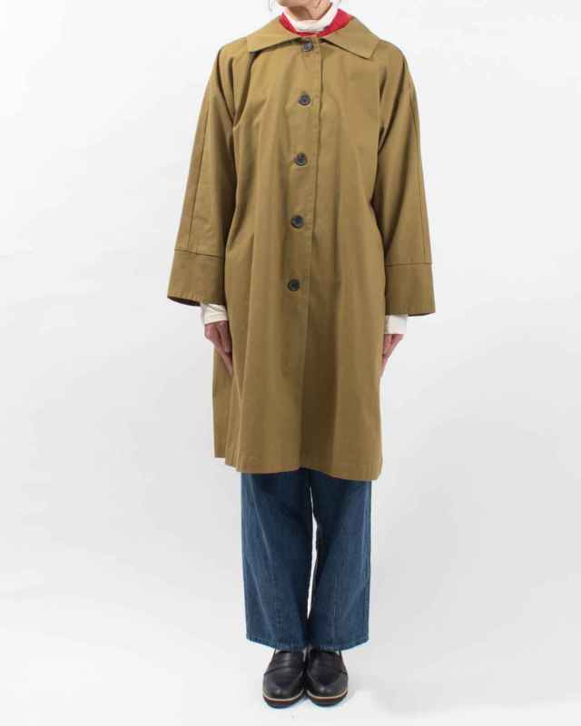 01EWP18513 blue willow コットンツイルフラットカラーコート