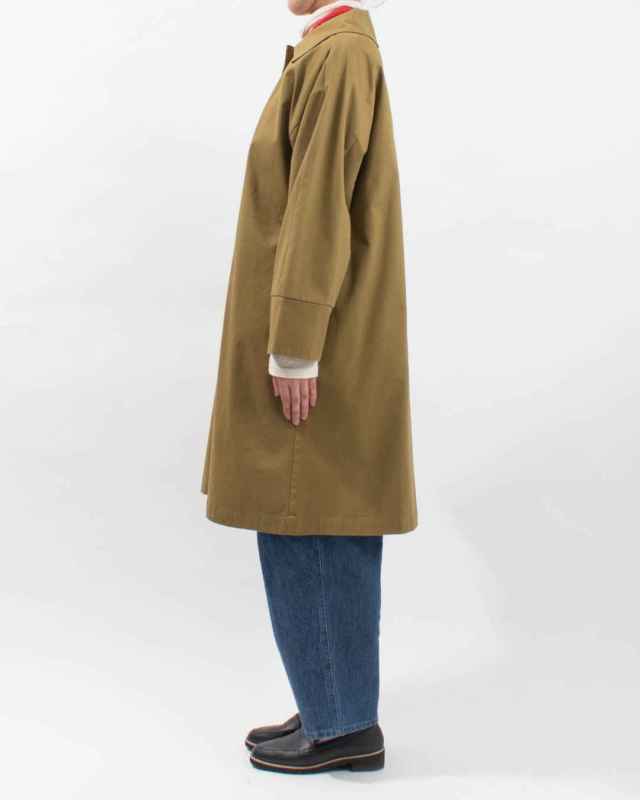 01EWP18513 blue willow コットンツイルフラットカラーコート