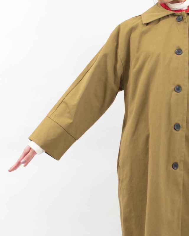 01EWP18513 blue willow コットンツイルフラットカラーコート