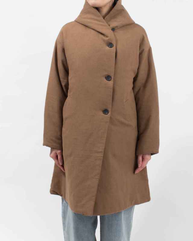 01EWP18544  blue willow コットンリネンボンディングフードコート