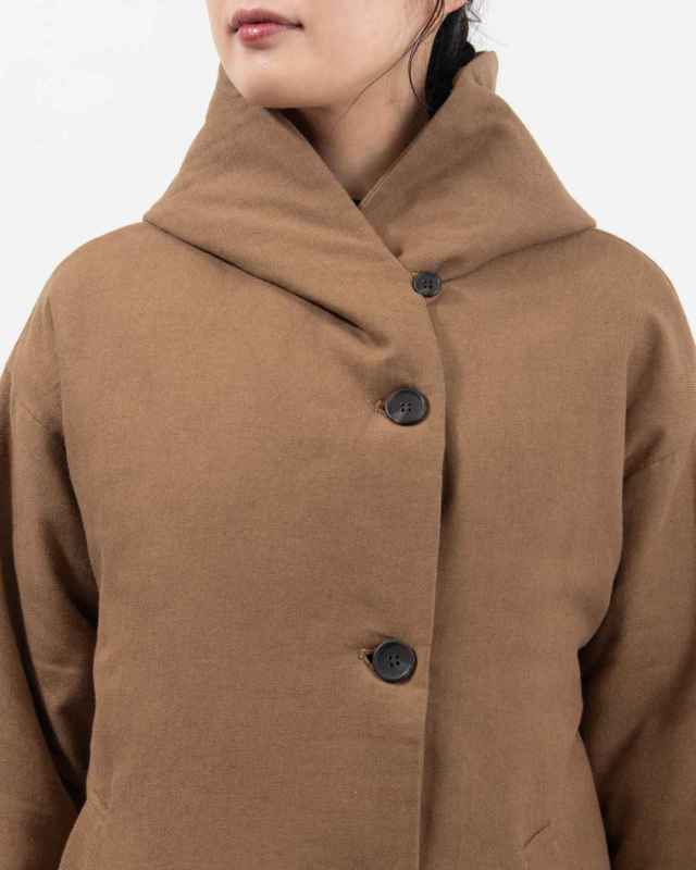 01EWP18544  blue willow コットンリネンボンディングフードコート