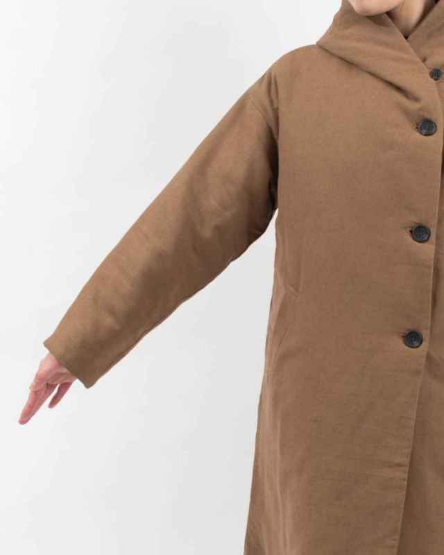 01EWP18544  blue willow コットンリネンボンディングフードコート