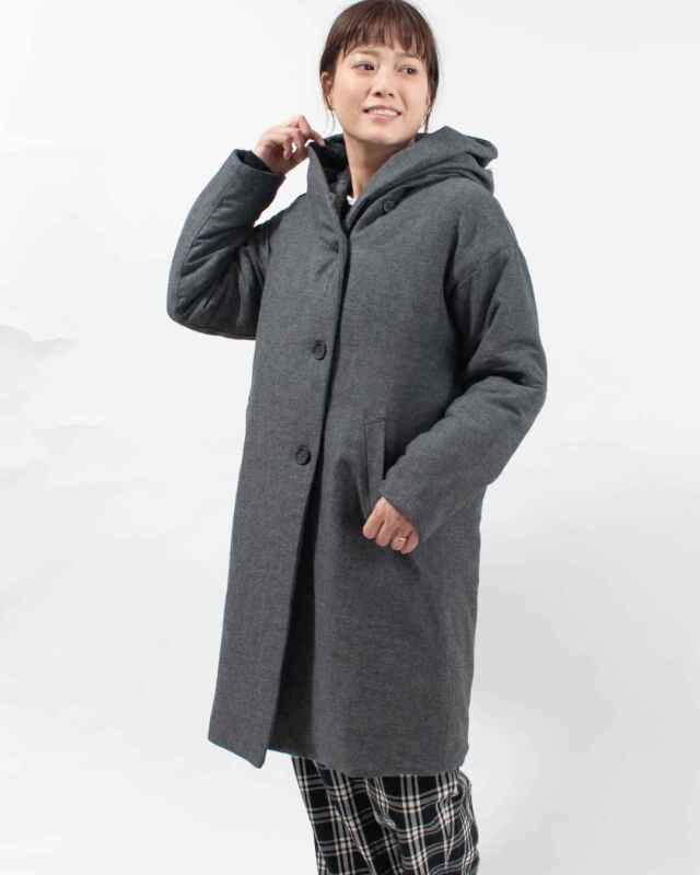 blue willow コットンリネンボンディングフードコート