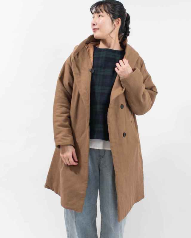 01EWP18544 blue willow コットンリネンボンディングフードコート