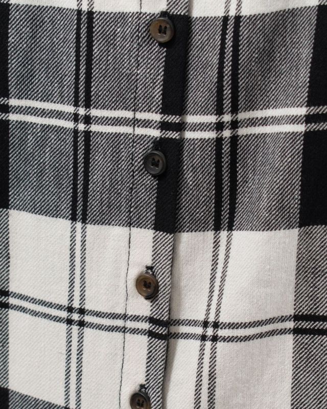 01EWS11601 blue willow コットンリネンチェックブラウス