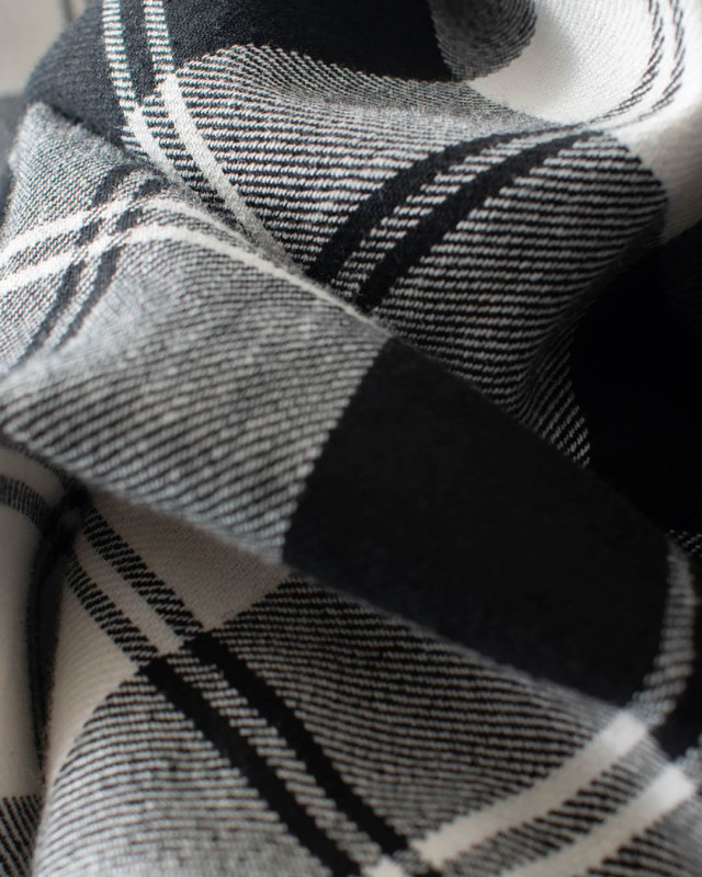 01EWS11601 blue willow コットンリネンチェックブラウス