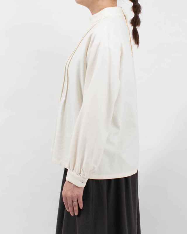 01EWS11611　blue willow コットンツイルピンタックブラウス