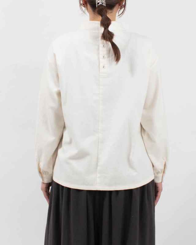 01EWS11611　blue willow コットンツイルピンタックブラウス