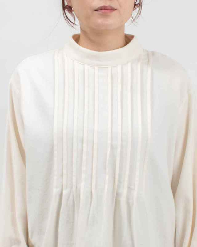 01EWS11611　blue willow コットンツイルピンタックブラウス