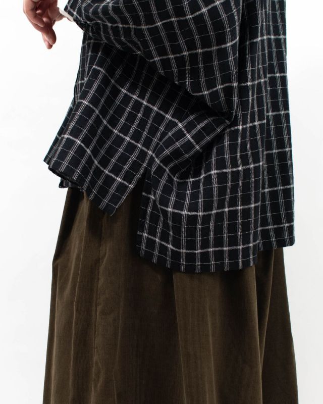 01EWS11618  blue willow コットンリネンチェック配色ブラウス