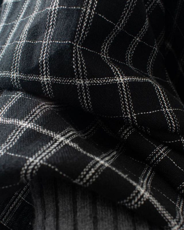 01EWS11618  blue willow コットンリネンチェック配色ブラウス