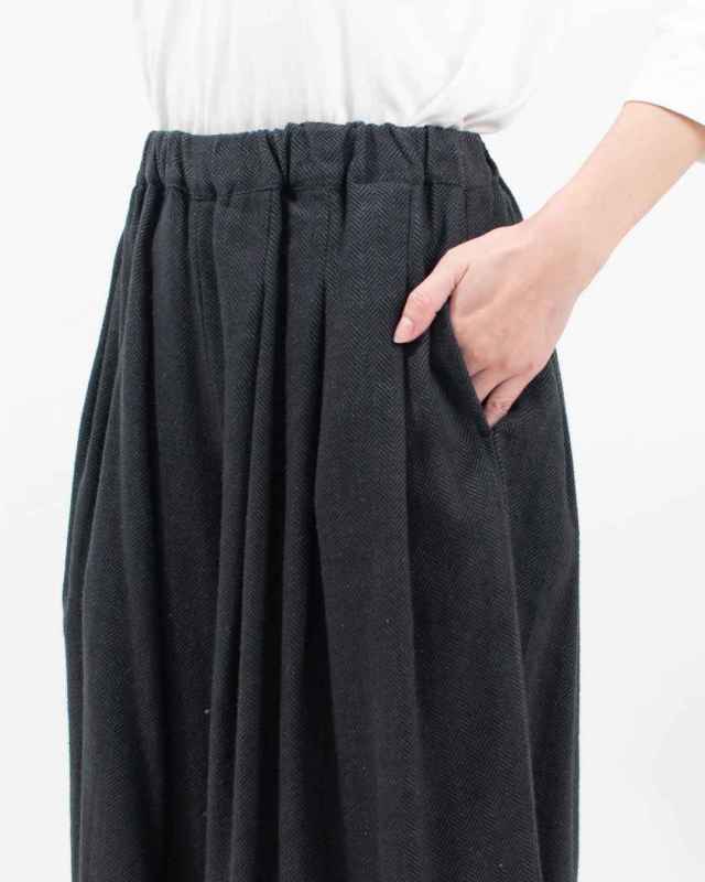 01EWS14608  blue willow コットンリネン太番手ツイルワイドパンツ