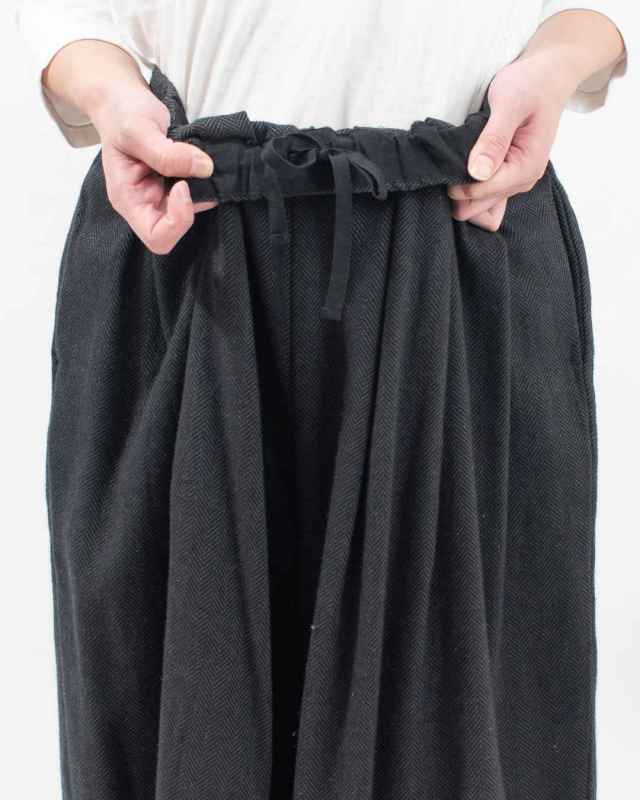 01EWS14608  blue willow コットンリネン太番手ツイルワイドパンツ