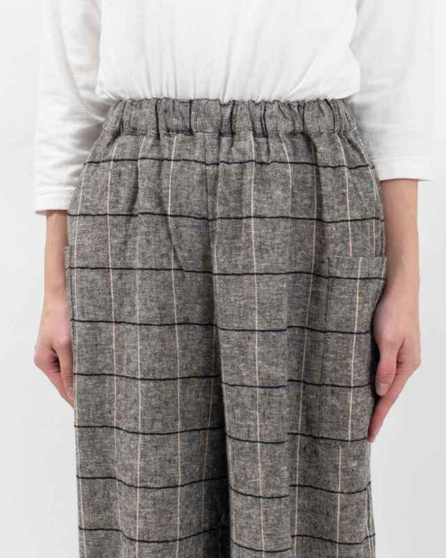 01EWS14614  blue willow コットンリネンヘリンボンサイドポケットパンツ