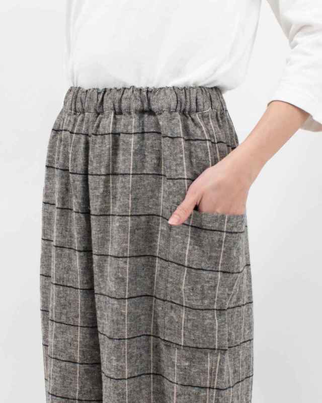 01EWS14614  blue willow コットンリネンヘリンボンサイドポケットパンツ