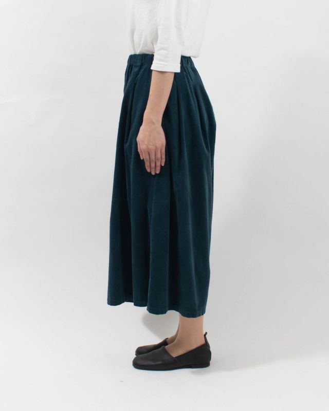 01EWS14628  blue willow 細コーデュロイワイドパンツ