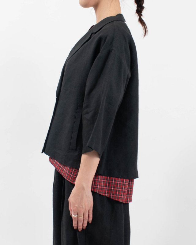 01FFP17415 blue willow リネンテーラードジャケット