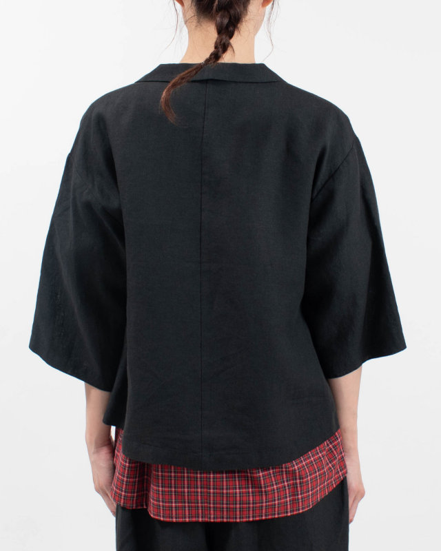 01FFP17415 blue willow リネンテーラードジャケット
