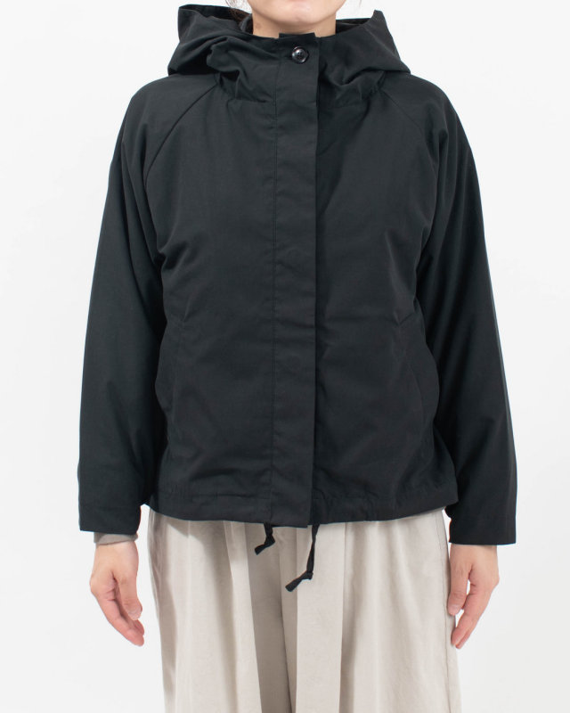 01FFP17443 blue willow ポリエステルコットン裏付きフードブルゾン