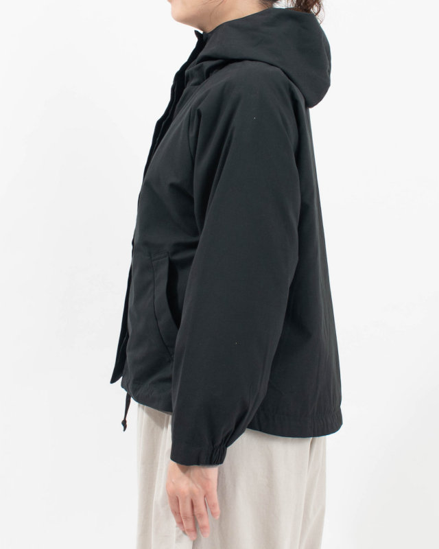 01FFP17443 blue willow ポリエステルコットン裏付きフードブルゾン