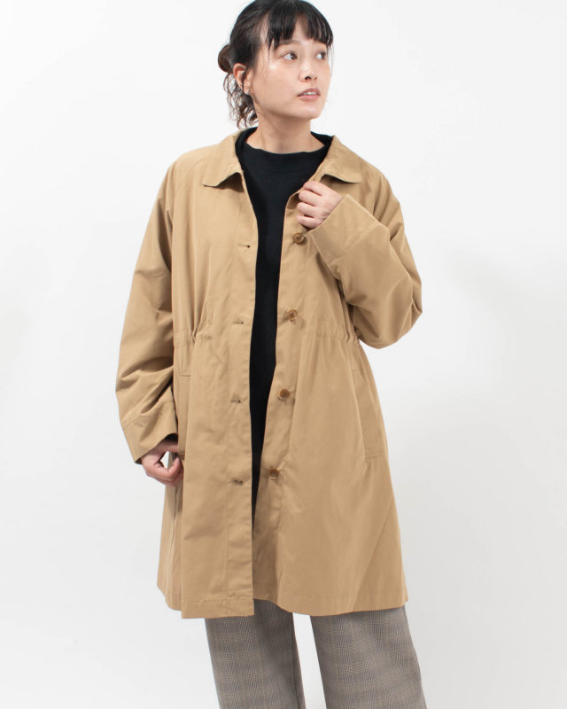 01FFP18444 blue willow ポリエステルコットン裏付きハオリコート