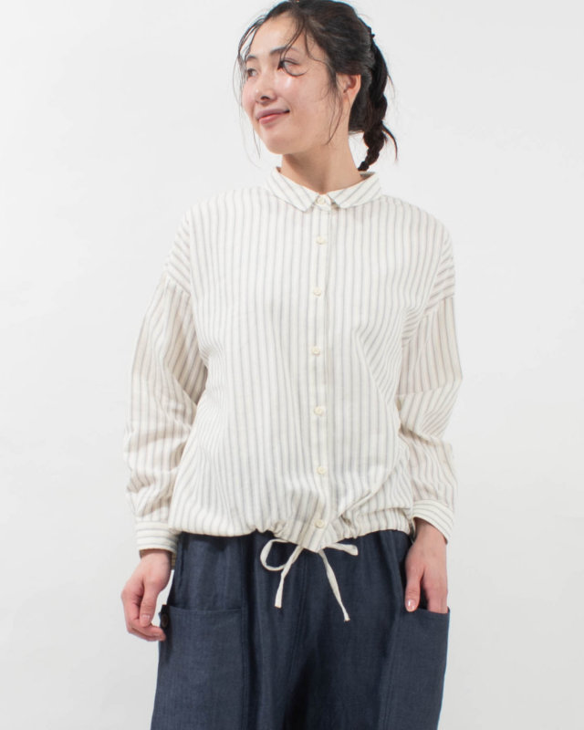 01FSP11043 blue willow コットンドビーシャツ