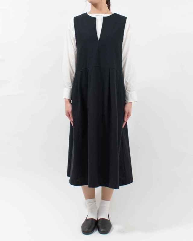 01FSP13015  blue willow コットンリネン変わり織りジャンパースカート