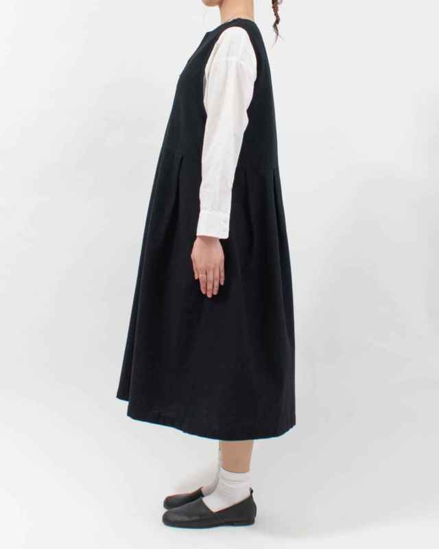 01FSP13015  blue willow コットンリネン変わり織りジャンパースカート