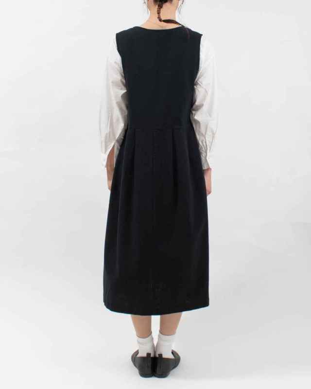 01FSP13015  blue willow コットンリネン変わり織りジャンパースカート